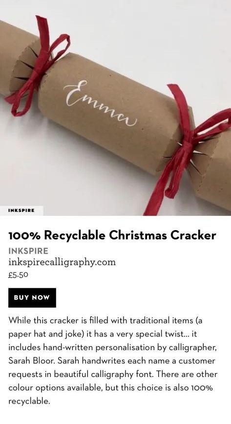 Recylable Christmas Cracker feature in Good Housekeeping magazine