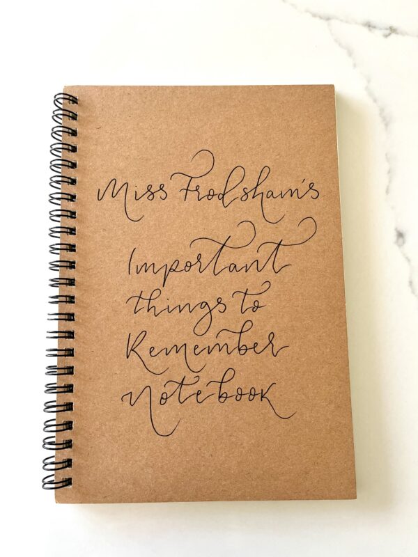 Personalised notebook - any message / name