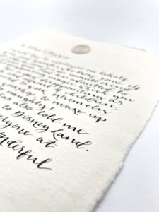 Calligraphy for funerals. Handwritten gifts and poems.