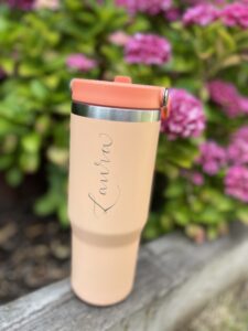 Hand engraved water tumbler - Light Blue - Image 2