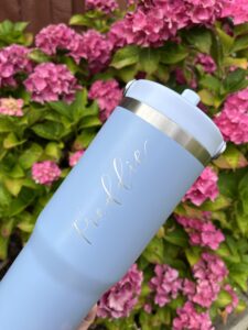 Hand engraved water tumbler - Light Green - Image 2