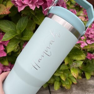 Hand engraved water tumbler - Light Green
