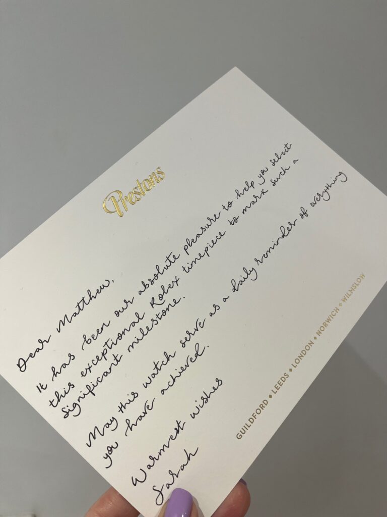 Luxury handwritten calligraphy notecards for customers