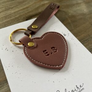 Embossed heart keychain with strap (4 colours to choose from)