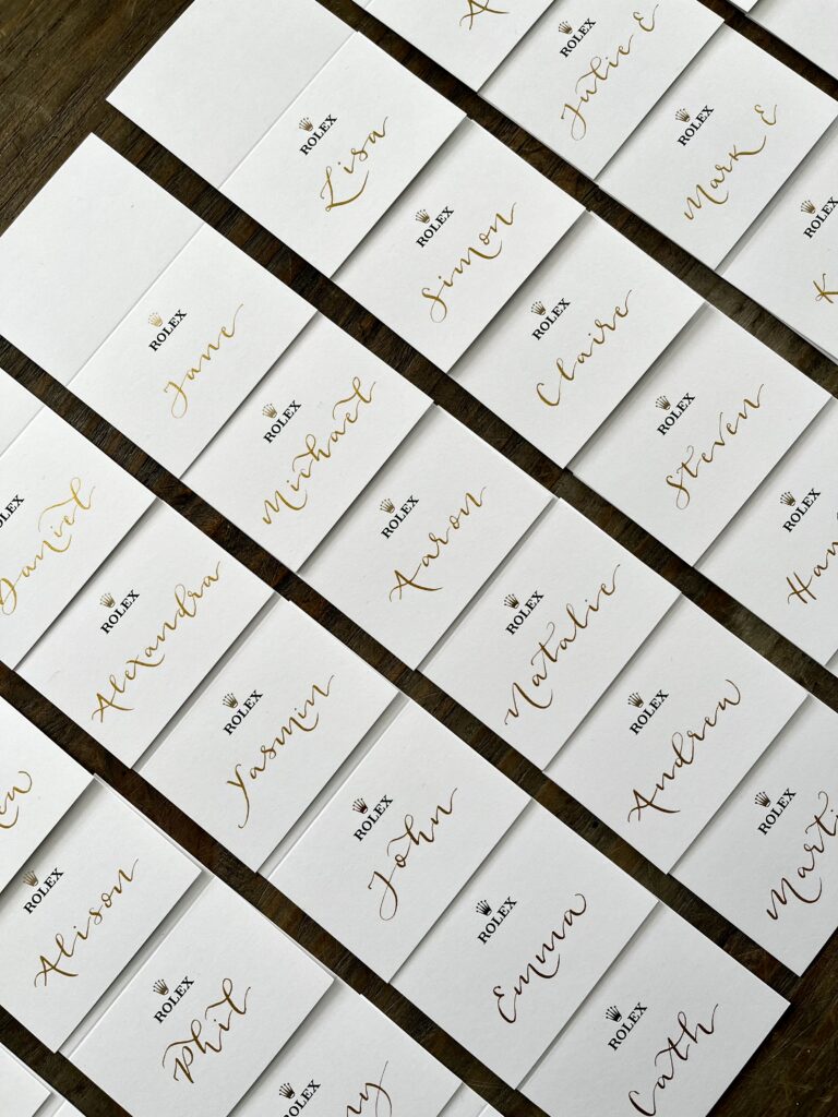 Calligraphy for Rolex event