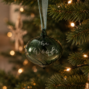 Hand engraved glass bauble
